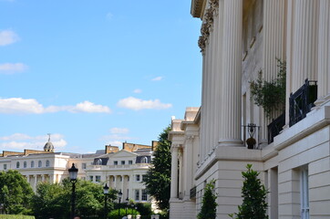Classical buildings in central London