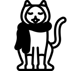 cat solid line icon