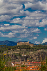 View of the city of Calatayud in the province of Zaragoza (Spain). You can see the monuments of the Arab Fortified Area and the collegiate church of Santa María with its tower of Mudejar art.