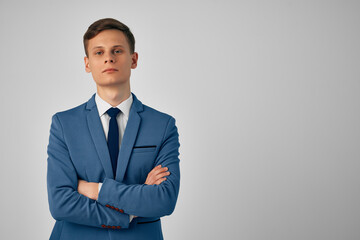 man in a suit self-confidence success cropped view