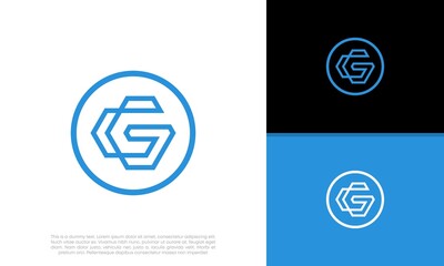 Initials G logo design. Initial Letter Logo.	
