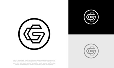 Initials G logo design. Initial Letter Logo.	
