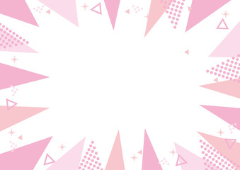 幾何学　フレーム  三角　集中線　ピンク