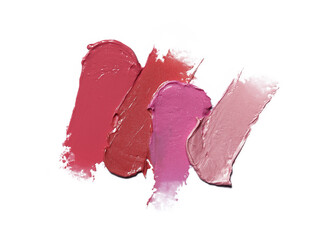Lipstick smear smudge stroke isolated on white background
