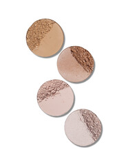 Collection of powder blush isolated on white	
