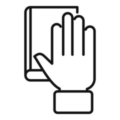 Obraz premium Touch book icon outline vector. Online appointment