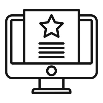 Quality Monitor Icon Outline Vector. Digital Experience