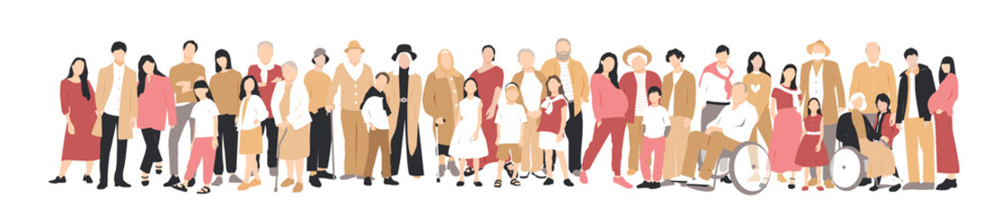 Group of people. Flat vector illustration.	