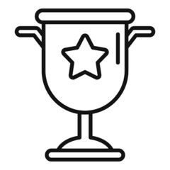 Quality cup icon outline vector. Award trophy