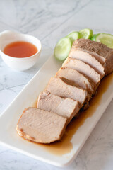 Slice stewed prok with soy sauce, traditional chinese food