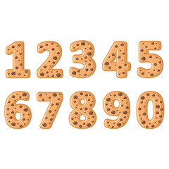Cookies numbers isolated on the white background