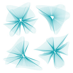 Set vector Guilloche elements for certificate or diploma and currency design