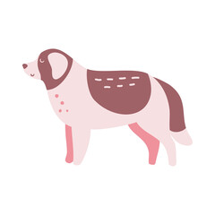 Isolated vector illustration of a St. Bernard dog