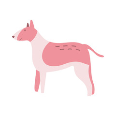 Isolated vector illustration of a Bull terrier dog