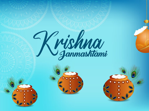 Happy krishna janmashtami celebration background