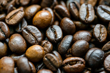 Coffee Beans. Toasted coffe beans texture