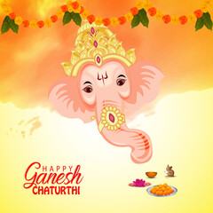 Happy ganesh chaturthi celebration greeting card