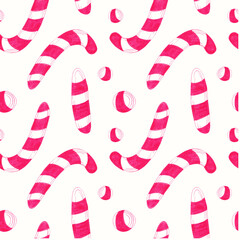 Hand-drawn seamless Christmas pattern. Use it for fabric, clothing prints, bedding, postcard making, nursery decor