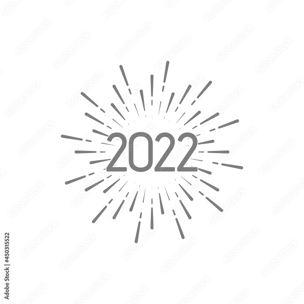 Wall mural happy new 2022 year.