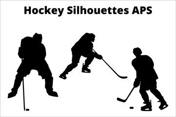 set of hokey silhouettes ,  line isolated or logo isolated sign symbol vector, outline and stroke style Collection of high-quality black style vector illustration,