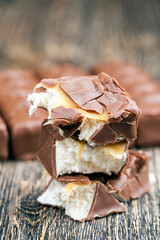 creamy nougat covered with milk chocolate