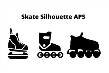 set of skate silhouettes ,  line isolated or logo isolated sign symbol vector, outline and stroke style Collection of high-quality black style vector illustration,