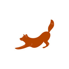 Silhouettes of foxes in abstract style. Vector