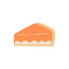 Slice of pumpkin pie in abstract style. Autumn pie for Thanksgiving. Vector