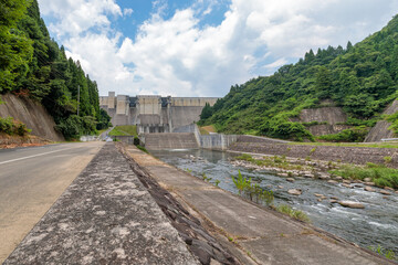 Fototapeta premium Landscape with a dam