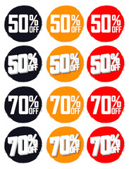 Set Sale banners design template, discount tags, app icons, vector illustration