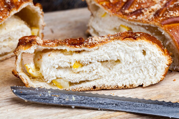 delicious pastries with lemon and lemon jam filling