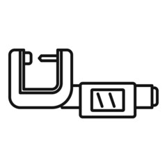 Digital micrometer icon outline vector. Vernier caliper