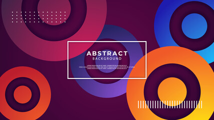 Luxury circle dimension layers with gradient colourful background. Modern futuristic background . Design for presentation, banner, cover, web, flyer, card, poster, and wallpaper.