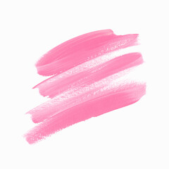 Pink make-up smudge trace isolated on white background. Vector. Perfect beauty logo design.