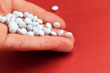 unpacked new round shaped medicines