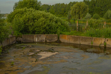 pond dam in the countryside