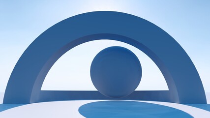 Abstract background blue geometric shapes in design 3d render