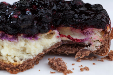 chocolate tartlet stuffed with fresh blueberries