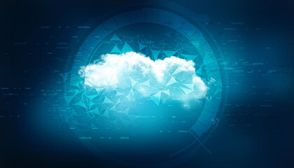 Cloud network in abstract technology background. Cloud networking concept