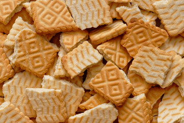 Stack of broken biscuits