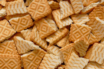 Stack of broken biscuits