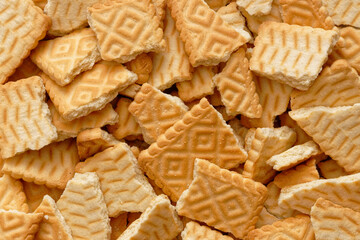 Stack of broken biscuits