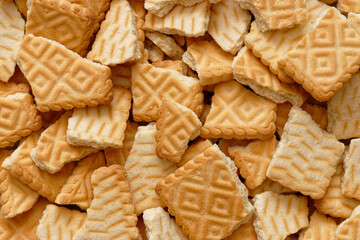 Stack of broken biscuits