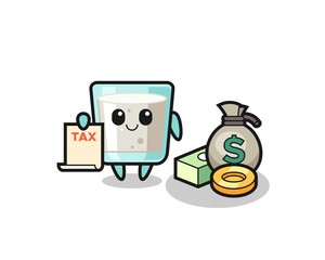 Character cartoon of milk as a accountant