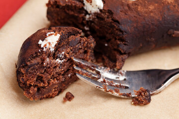 chocolate dessert with cream cheese