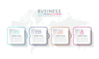 Vector illustration, infographics design, template, marketing, information, with 4 options or steps