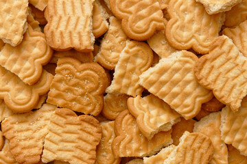 Stack of broken biscuits