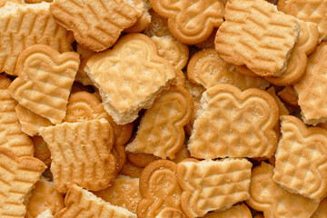 Stack of broken biscuits