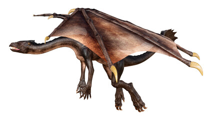 3D Rendering Fairy Tale Dragon on White