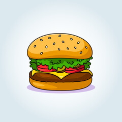 hamburger illustration in a flat style